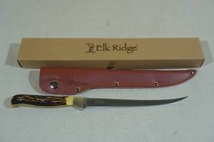 lot 81 image: Elk Ridge ER-146 Stainless Steel Fillet Knife with Sheath