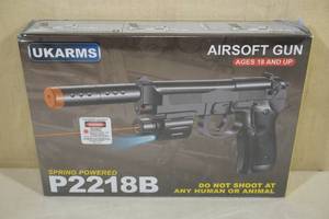 lot 85 image: UKArms P2218B Spring Powered Airsoft Gun with Laser