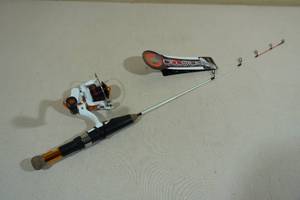 lot 128 image: NEW Celsius Ice Fishing Rowdy Rod and Reel