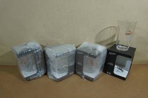 lot 148 image: Pint Glasses with Embedded Bullets - Blue Lives Matter