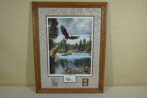 lot 153 image: Where Freedom Reigns Framed and Matted Print by Derk Hansen - Limited