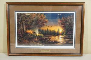lot 154 image: Evening Solitude Framed and Matted Print by Terry Redlin - Federal Cartridge