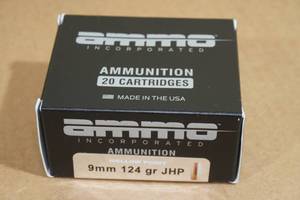 lot 166 image: 20 Ammo Inc 9mm Luger 124 Gr JHP Ammo