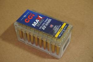 lot 174 image: 50 CCI Maxi Mag .22 WMR 40 Gr JHP Ammo
