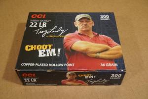 lot 175 image: 300 CCI Mini Mag .22 LR 36 Gr CP HP Ammo