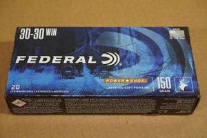 lot 183 image: 20 Federal Power Shok .30-30 Win 150 Gr JSP FN Ammo