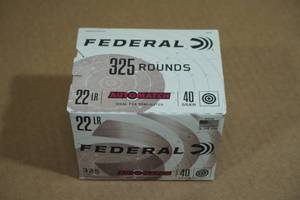 lot 186 image: 325 Federal Automatch .22 LR 40 Gr RN Ammo