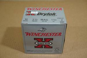 lot 193 image: 25 Winchester Super-X 10 Gauge 3-12 Magnum Steel 2 Shot Shotshells