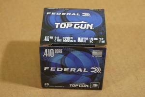 lot 218 image: 25 Federal Top Gun .410 Bore 2-12 7-12 Shot Shotshells