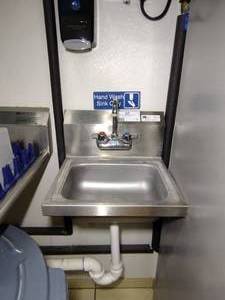 lot 74 image: John Boos PBHS-W-1410-P Stainless Steel NSF hand sink