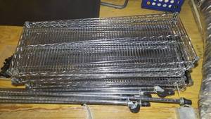 lot 94 image: Already disassembled SS NSF wire shelf unit by Seville