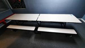 lot 80A image: Artcobell Mobile Cafeteria Folding Rollaway Table