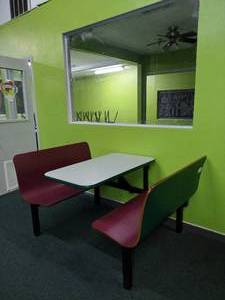 lot 83 image: Contour Wall Booth is a single-piece welded wall-style booth