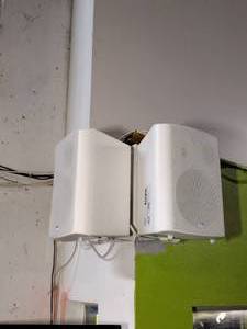 lot 131 image: (2) OSD 6.5 Outdoor Patio Speaker Pair 150W, 3-Way, IP54 Weather Resistant, White AP640