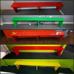 lot 129 image: 5 Benches 96 L X 11 W x 18 H