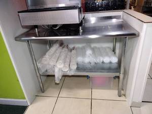 lot 72 image: Stainless Steel Work Table. 48 L X 30 D X 34 H.