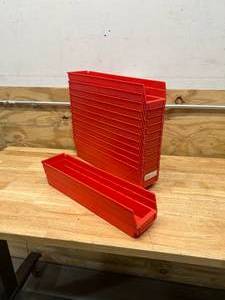 lot 65 image: Lot of 14- Plastic Parts Bins