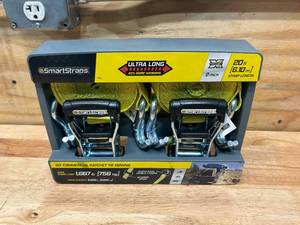 lot 68 image: SMARTSTRAPS Pack of 2- 20 ft Commercial Ratchet Tie Downs