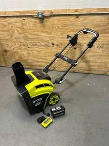 lot 21 image: RYOBI 21 40V Cordless Brushless Snow Blower with Battery and Charger
