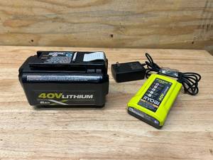 lot 24 image: RYOBI 40V 6Ah Lithium Battery Pack with 40V Charger
