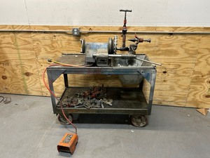 lot 2 image: RIDGID 300 Threading Machine Mounted on Heavy Duty Job Site Cart