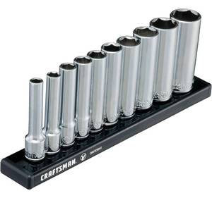 lot 120 image: CRAFTSMAN V-SERIES Socket Set, Deep SAE, 14 Inch Drive, 10 Piece