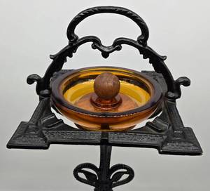 lot 18 image: Vintage Cast Iron Floor Standing Ashtray