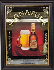 lot 31 image: Vintage Signature STROH Beer Mirror Wall Sign