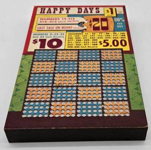 lot 16 image: Vintage HAPPY DAYS Play Punch Board Gambling Stimulator