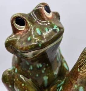 lot 100 image: Ceramic Phallic Frog Figurine Statue
