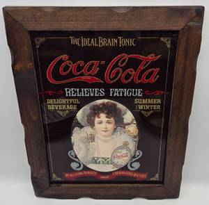 lot 95 image: Vintage COCA COLA Soda Mirrored Advertising Logo 