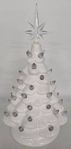 lot 153 image: White Ceramic Light Up Christmas Tree
