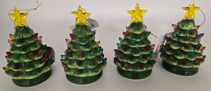 lot 155 image: Set of 4 Mr. Christmas Ceramic Light Up Ornaments 