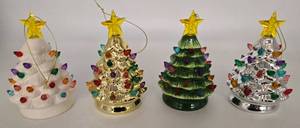 lot 156 image: Set of 4 Ceramic Light Up Christmas Trees