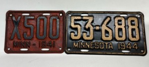lot 127 image: Antique License Plates from Minnesota - Years 1941 & 1944
