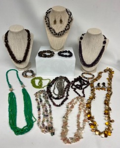 lot 184 image: Lot of Glass & Semi-Precious Stone JEWELRY, Necklaces, Bracelets & Earrings