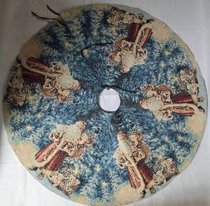 lot 225 image: Santa Teddy Bear Fiber Optic Christmas Tapestry Tree Skirt