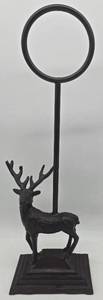 lot 230 image: Cast Iron Deer Towel Ring Stand 