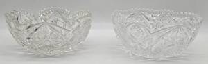 lot 233 image: 2 Brilliant Style Cut Glass & Crystal Serving Bowls