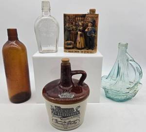 lot 236 image: 5 Unique Vintage Whiskey Bottles