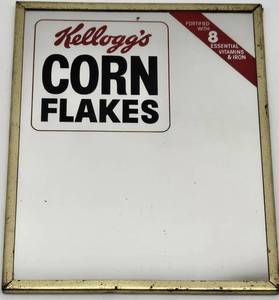 lot 239 image: Vintage 1950s KELLOGGS Corn Flakes Mirrored Sign
