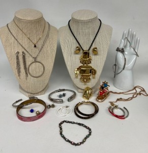 lot 202 image: Huge Lot of Designer Fashion Jewelry Earrings, Necklaces & Bracelets CHRISSY LIU Signed Pieces