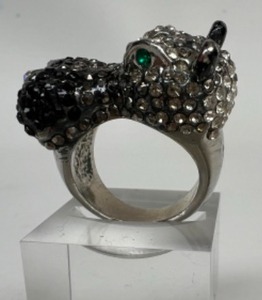 lot 259 image: Swarovski PAVE Crystal HIPPO Head Ladies Cocktail Ring