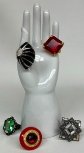 lot 261 image: Lot of Large Runway Statement Cocktail RINGS Shopping Network Size 9-9.25