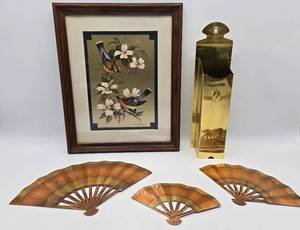 lot 283 image: Vintage William Whiteside Foiled Print & Brass Decorative Items