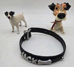 lot 299 image: Jack Russell Figurines WILF and Collar 