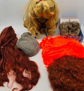 lot 347 image: Lot of 6 Colored Costume Wigs and Faux Hair 