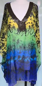 lot 397 image: JOAN BOYCE Womens Sheer Top wSequin Neckline 