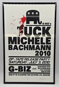 lot 101 image: F Michele Bachman 2010 Framed Poster Sign