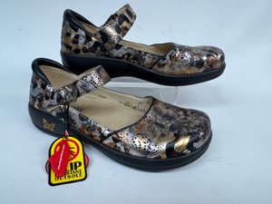 lot 418 image: New ALEGRIA Kyra Rome Metallic Camo Mary Jane Style Comfort Shoes Sz 9